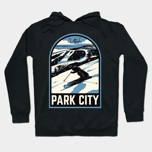 Park City Utah Ski Mountain Hoodie by HalpinDesign